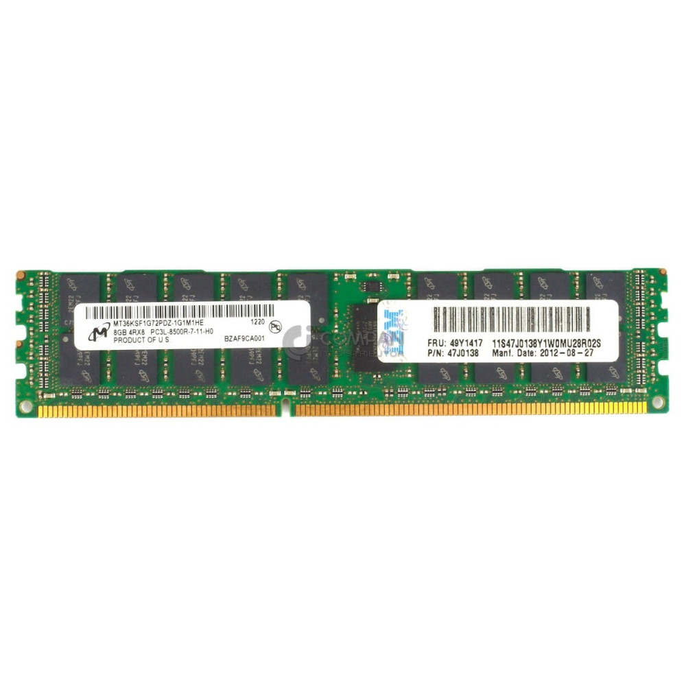 49Y1417 IBM DDR3 8GB 4RX8 PC3L-8500 1066MHZ RDIMM